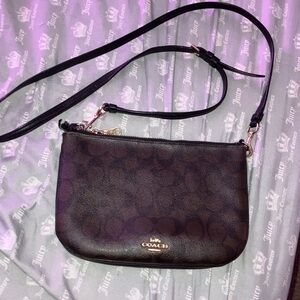 Coach Dark Brown Signature Crossbody Bag